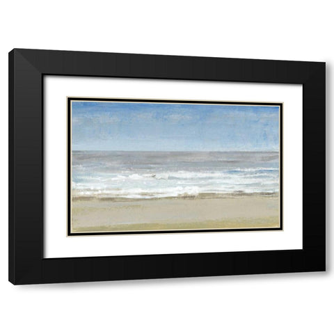 Beach Walking Day I Black Modern Wood Framed Art Print with Double Matting by OToole, Tim