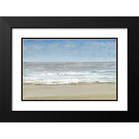 Beach Walking Day I Black Modern Wood Framed Art Print with Double Matting by OToole, Tim