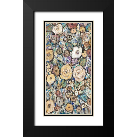 Decorative Flowers II Black Modern Wood Framed Art Print with Double Matting by OToole, Tim