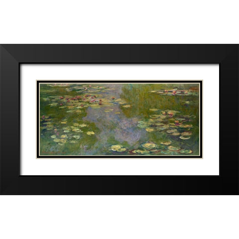 Water Lilies I Black Modern Wood Framed Art Print with Double Matting by Monet, Claude