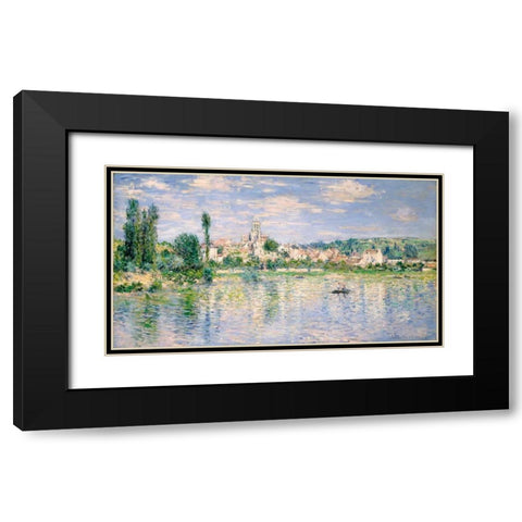 Vetheuil in Summer Black Modern Wood Framed Art Print with Double Matting by Monet, Claude