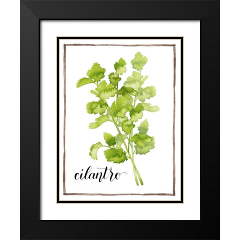 Watercolor Herbs IV Black Modern Wood Framed Art Print with Double Matting by Popp, Grace