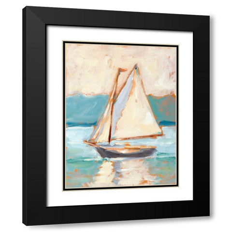 Contemporary Yacht I Black Modern Wood Framed Art Print with Double Matting by Harper, Ethan