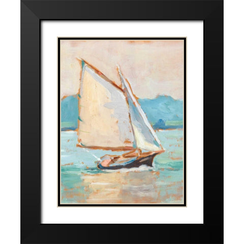 Contemporary Yacht II Black Modern Wood Framed Art Print with Double Matting by Harper, Ethan