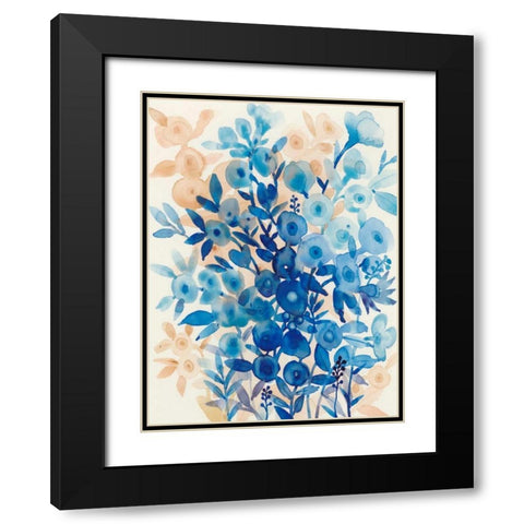 Blueberry Floral II Black Modern Wood Framed Art Print with Double Matting by OToole, Tim