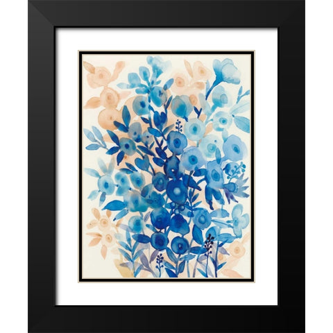 Blueberry Floral II Black Modern Wood Framed Art Print with Double Matting by OToole, Tim