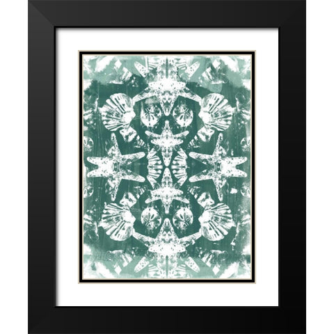 Sea Green Kaleidoscope I Black Modern Wood Framed Art Print with Double Matting by Vess, June Erica