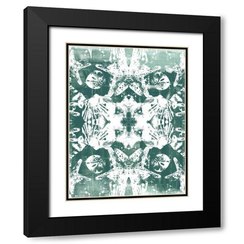 Sea Green Kaleidoscope III Black Modern Wood Framed Art Print with Double Matting by Vess, June Erica