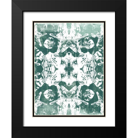 Sea Green Kaleidoscope III Black Modern Wood Framed Art Print with Double Matting by Vess, June Erica