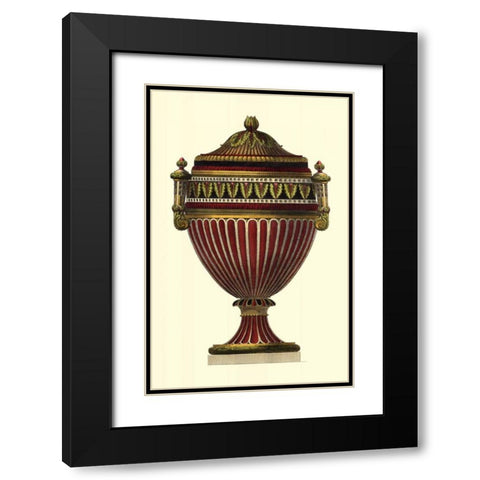 Empire Urn II Black Modern Wood Framed Art Print with Double Matting by Vision Studio