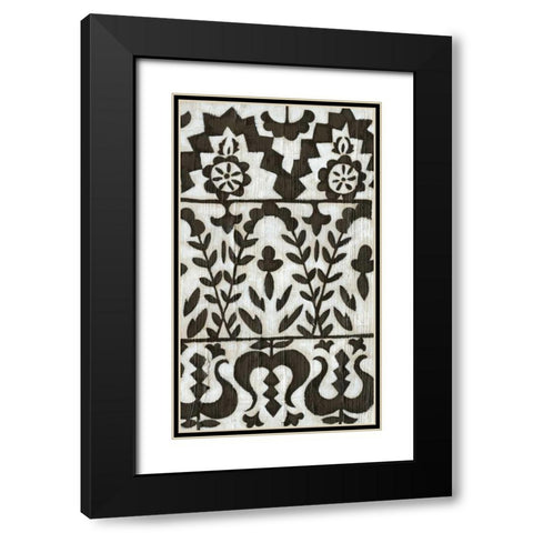 Flamenco Pattern II Black Modern Wood Framed Art Print with Double Matting by Zarris, Chariklia