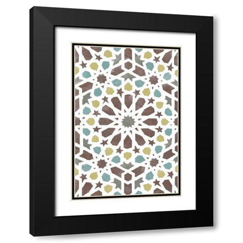Zellige Board II Black Modern Wood Framed Art Print with Double Matting by Saunders, Alonzo