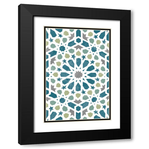 Zellige Board III Black Modern Wood Framed Art Print with Double Matting by Saunders, Alonzo