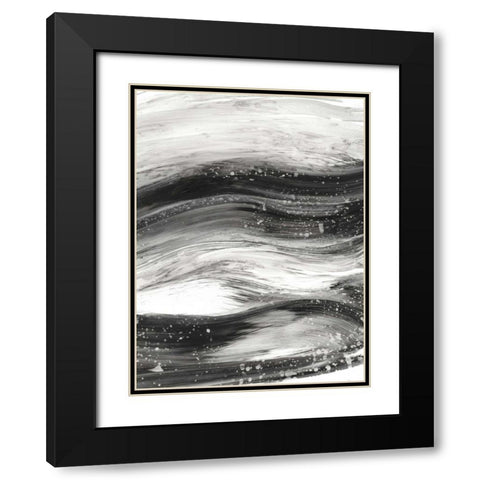 Black Waves II Black Modern Wood Framed Art Print with Double Matting by Harper, Ethan