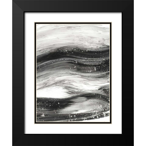 Black Waves II Black Modern Wood Framed Art Print with Double Matting by Harper, Ethan