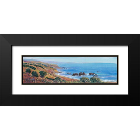Panoramic Ocean View II Black Modern Wood Framed Art Print with Double Matting by OToole, Tim
