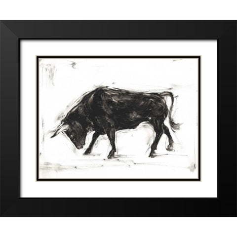 Toro I Black Modern Wood Framed Art Print with Double Matting by Harper, Ethan