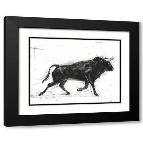 Toro II Black Modern Wood Framed Art Print with Double Matting by Harper, Ethan