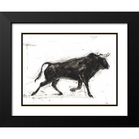 Toro II Black Modern Wood Framed Art Print with Double Matting by Harper, Ethan