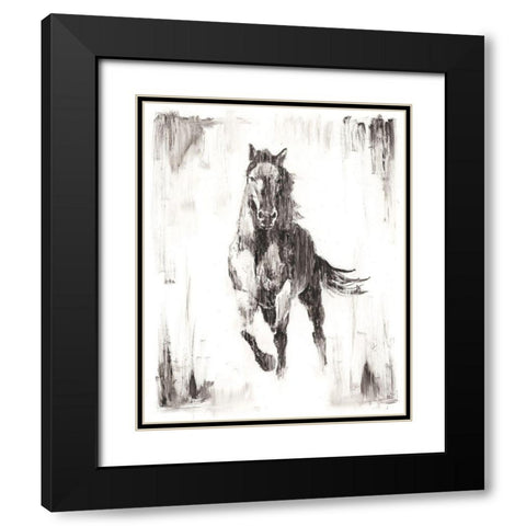 Rustic Black Stallion II Black Modern Wood Framed Art Print with Double Matting by Harper, Ethan