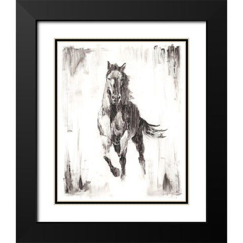 Rustic Black Stallion II Black Modern Wood Framed Art Print with Double Matting by Harper, Ethan