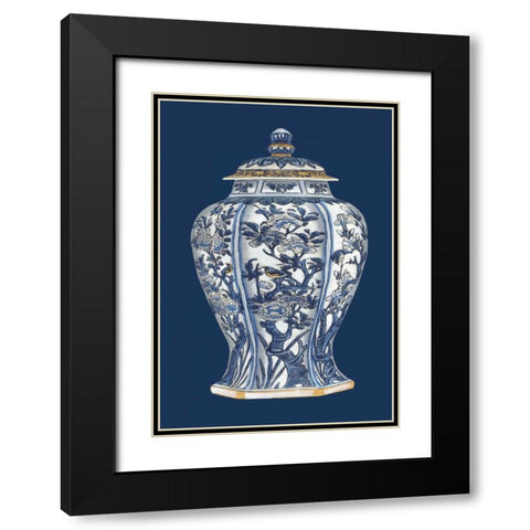 Blue and White Porcelain Vase I Black Modern Wood Framed Art Print with Double Matting by Vision Studio