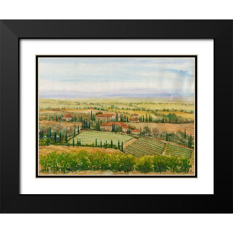 Wine Country View II Black Modern Wood Framed Art Print with Double Matting by OToole, Tim