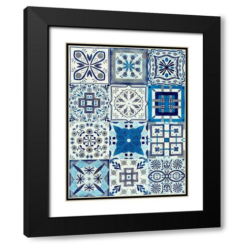 Kaleidoscope Tile I Black Modern Wood Framed Art Print with Double Matting by Borges, Victoria