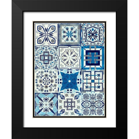 Kaleidoscope Tile I Black Modern Wood Framed Art Print with Double Matting by Borges, Victoria