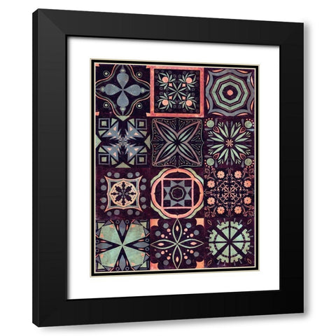 Kaleidoscope Tile II Black Modern Wood Framed Art Print with Double Matting by Borges, Victoria