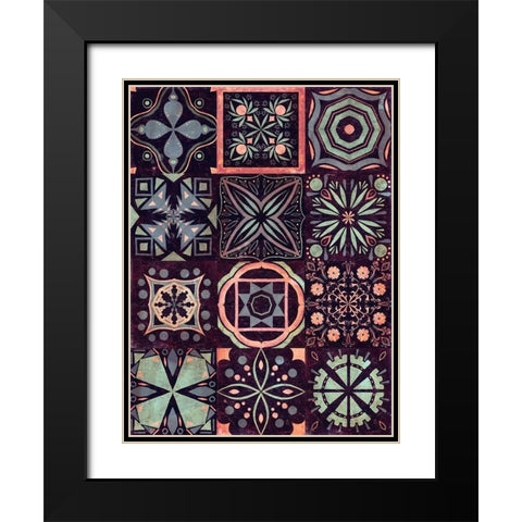 Kaleidoscope Tile II Black Modern Wood Framed Art Print with Double Matting by Borges, Victoria