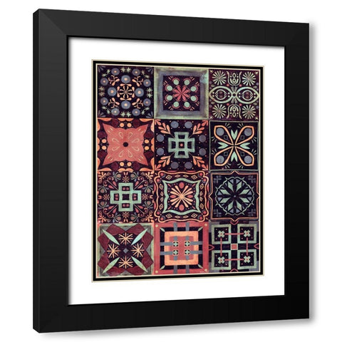 Kaleidoscope Tile IV Black Modern Wood Framed Art Print with Double Matting by Borges, Victoria