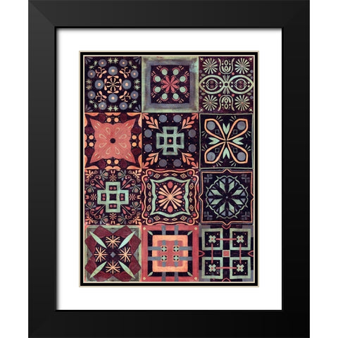Kaleidoscope Tile IV Black Modern Wood Framed Art Print with Double Matting by Borges, Victoria