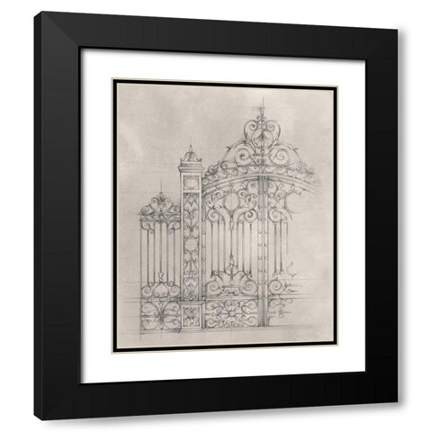 Iron Gate Design I Black Modern Wood Framed Art Print with Double Matting by Harper, Ethan