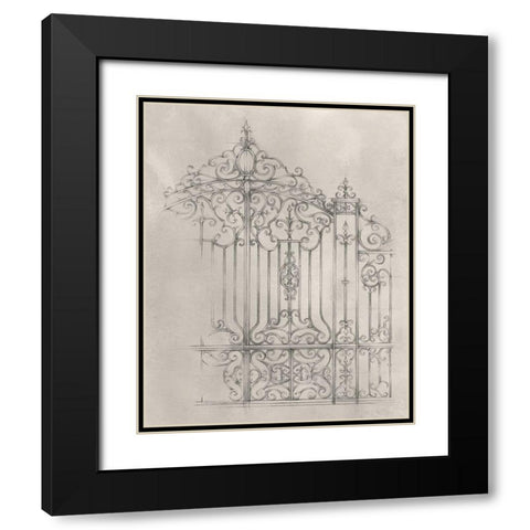 Iron Gate Design II Black Modern Wood Framed Art Print with Double Matting by Harper, Ethan