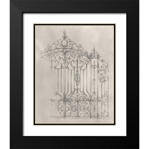 Iron Gate Design II Black Modern Wood Framed Art Print with Double Matting by Harper, Ethan