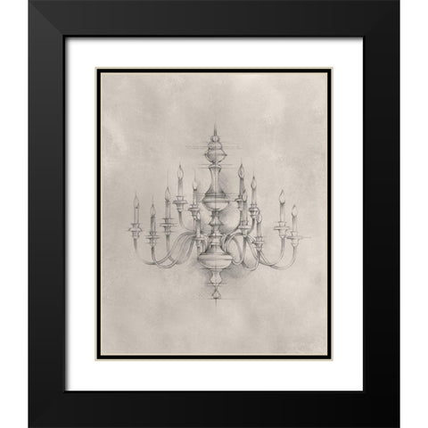 Chandelier Schematic I Black Modern Wood Framed Art Print with Double Matting by Harper, Ethan