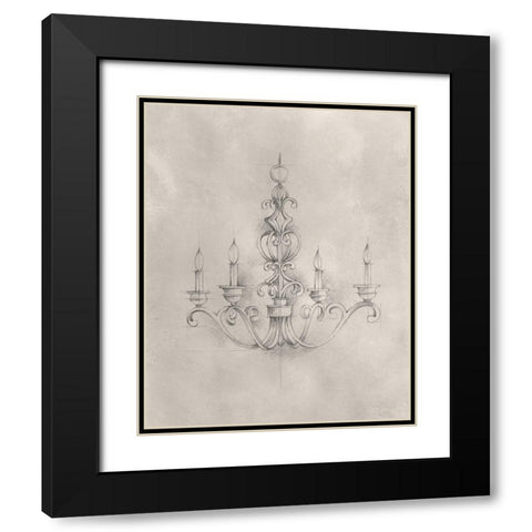 Chandelier Schematic III Black Modern Wood Framed Art Print with Double Matting by Harper, Ethan
