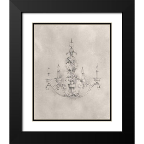 Chandelier Schematic III Black Modern Wood Framed Art Print with Double Matting by Harper, Ethan