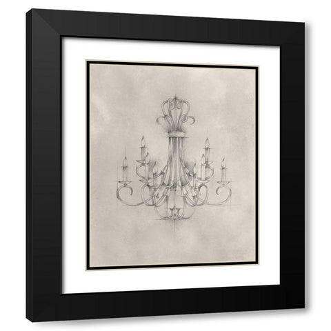Chandelier Schematic IV Black Modern Wood Framed Art Print with Double Matting by Harper, Ethan