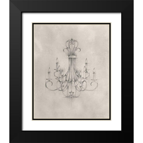 Chandelier Schematic IV Black Modern Wood Framed Art Print with Double Matting by Harper, Ethan