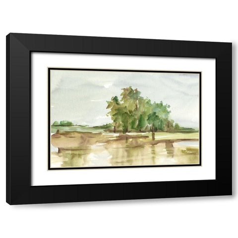 Muted Watercolor II Black Modern Wood Framed Art Print with Double Matting by Harper, Ethan