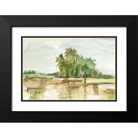 Muted Watercolor II Black Modern Wood Framed Art Print with Double Matting by Harper, Ethan