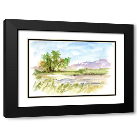 Vibrant Watercolor II Black Modern Wood Framed Art Print with Double Matting by Harper, Ethan