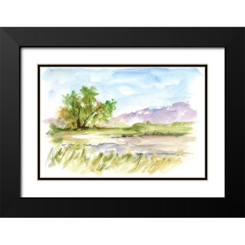 Vibrant Watercolor II Black Modern Wood Framed Art Print with Double Matting by Harper, Ethan