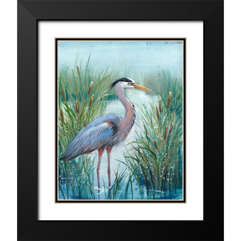 Marsh Heron I Black Modern Wood Framed Art Print with Double Matting by OToole, Tim