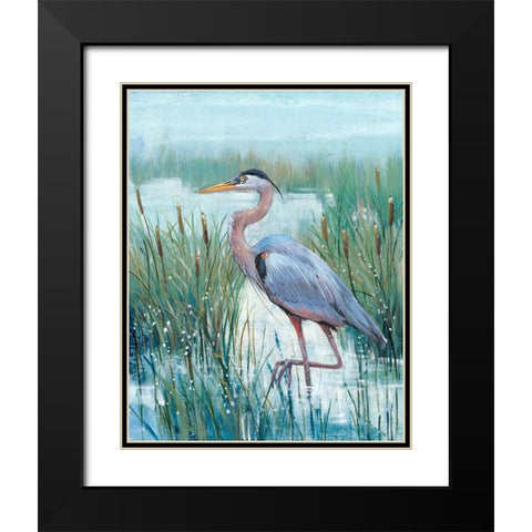Marsh Heron II Black Modern Wood Framed Art Print with Double Matting by OToole, Tim