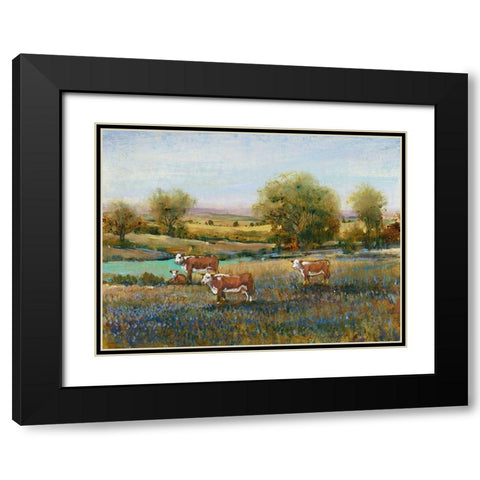 Field of Cattle II Black Modern Wood Framed Art Print with Double Matting by OToole, Tim
