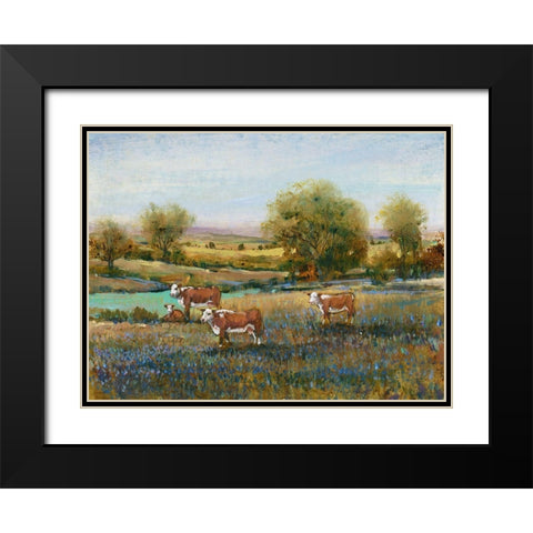 Field of Cattle II Black Modern Wood Framed Art Print with Double Matting by OToole, Tim
