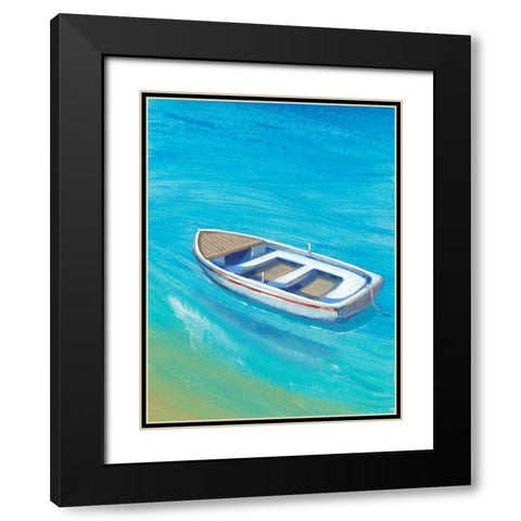 Anchored Dingy I Black Modern Wood Framed Art Print with Double Matting by OToole, Tim